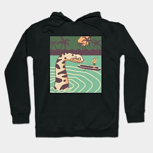 Yacumama watches person paddling boat Hoodie